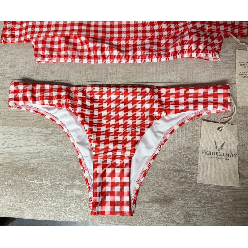 Verdelimon Santa Cruz Off-The-Soulder Top/ Low Rise Bottom Bikini Set Size S - Picture 2 of 11